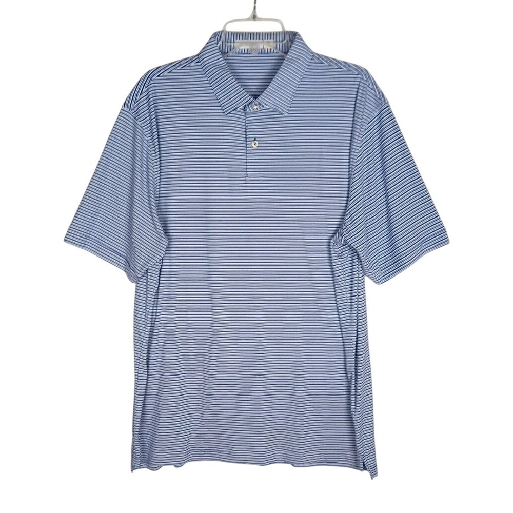 PETER MILLAR Mens‎ Featherweight Squid Pro Quo Golf Polo ShIrt Jersey Blue Sz XL